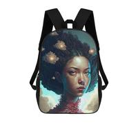 sinyumoney 3D Printed Kids School Backpack Enchanted Floral Portrait -1 Backpacks Fashion Casual Children Backpacks Outdoor Casual Daypack Cute Travel Bags 17inch
