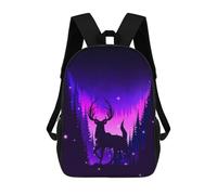 sinyumoney 3D Printed Kids School Backpack Enchanted Forest Night Children School Bag Travel Rucksacks Fashion Book Bags Large Capacity Backpack 17inch