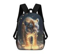 sinyumoney 3D Printed Kids School Backpack Enchanted Tiger in Twilight Children School Bag Travel Rucksacks Fashion Book Bags Large Capacity Backpack 17inch