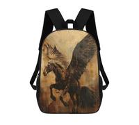 sinyumoney 3D Printed Kids School Backpack Ethereal Pegasus Children School Bag Travel Rucksacks Fashion Book Bags Large Capacity Backpack 17inch