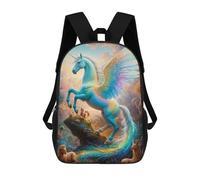 sinyumoney 3D Printed Kids School Backpack Fantastical Pegasus Safari Children School Bag Travel Rucksacks Fashion Book Bags Large Capacity Backpack 17inch