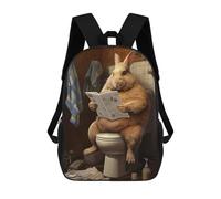 sinyumoney 3D Printed Kids School Backpack Fat Bunny Toilet Newspaper Backpacks Fashion Casual Children Backpacks Outdoor Casual Daypack Cute Travel Bags 17inch