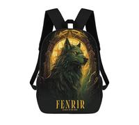sinyumoney 3D Printed Kids School Backpack Fenrir Backpacks Fashion Casual Children Backpacks Outdoor Casual Daypack Cute Travel Bags 17inch