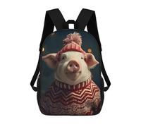 sinyumoney 3D Printed Kids School Backpack Festive Swine Chic Backpacks Fashion Casual Children Backpacks Outdoor Casual Daypack Cute Travel Bags 17inch
