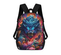 sinyumoney 3D Printed Kids School Backpack Fiery Fantasy Beasts Children School Bag Travel Rucksacks Fashion Book Bags Large Capacity Backpack 17inch