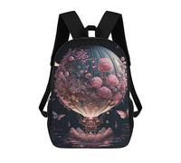 sinyumoney 3D Printed Kids School Backpack Floral Fantasy Balloon Children School Bag Travel Rucksacks Fashion Book Bags Large Capacity Backpack 17inch