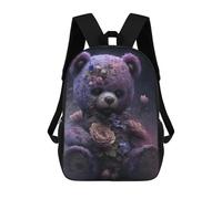 sinyumoney 3D Printed Kids School Backpack Floral Fantasy Bear Children School Bag Travel Rucksacks Fashion Book Bags Large Capacity Backpack 17inch