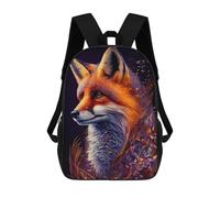 sinyumoney 3D Printed Kids School Backpack Fox in Flames Artistic Fusion Children School Bag Travel Rucksacks Fashion Book Bags Large Capacity Backpack 17inch