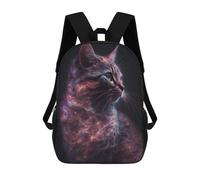 sinyumoney 3D Printed Kids School Backpack Galactic Feline Majesty Backpacks Fashion Casual Children Backpacks Outdoor Casual Daypack Cute Travel Bags 17inch