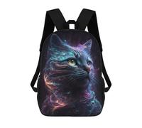 sinyumoney 3D Printed Kids School Backpack Galaxy Cat Animal Children School Bag Travel Rucksacks Fashion Book Bags Large Capacity Backpack 17inch