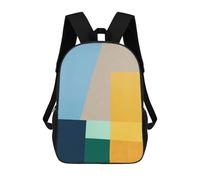 sinyumoney 3D Printed Kids School Backpack Geometric Collage 14 Children School Bag Travel Rucksacks Fashion Book Bags Large Capacity Backpack 17inch