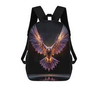 sinyumoney 3D Printed Kids School Backpack Geometric Eagle with Glowing Lines Backpacks Fashion Casual Children Backpacks Outdoor Casual Daypack Cute Travel Bags 17inch