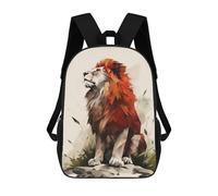 sinyumoney 3D Printed Kids School Backpack Geometric Lion Backpacks Fashion Casual Children Backpacks Outdoor Casual Daypack Cute Travel Bags 17inch