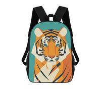 sinyumoney 3D Printed Kids School Backpack Geometric Tiger Illustration Children School Bag Travel Rucksacks Fashion Book Bags Large Capacity Backpack 17inch