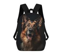 sinyumoney 3D Printed Kids School Backpack German Shepherd Portrait Children School Bag Travel Rucksacks Fashion Book Bags Large Capacity Backpack 17inch