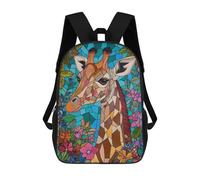 sinyumoney 3D Printed Kids School Backpack Giraffe Mosaic Art Children School Bag Travel Rucksacks Fashion Book Bags Large Capacity Backpack 17inch