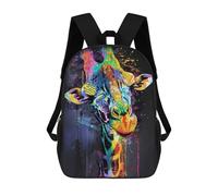 sinyumoney 3D Printed Kids School Backpack Giraffe Popart Painting Children School Bag Travel Rucksacks Fashion Book Bags Large Capacity Backpack 17inch