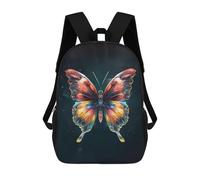 sinyumoney 3D Printed Kids School Backpack Glowing Butterfly Artwork-5 Children School Bag Travel Rucksacks Fashion Book Bags Large Capacity Backpack 17inch
