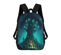 sinyumoney 3D Printed Kids School Backpack Glowing Forest Tree Backpacks Fashion Casual Children Backpacks Outdoor Casual Daypack Cute Travel Bags 17inch