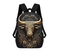 sinyumoney 3D Printed Kids School Backpack Golden Bull Ornament Children School Bag Travel Rucksacks Fashion Book Bags Large Capacity Backpack 17inch