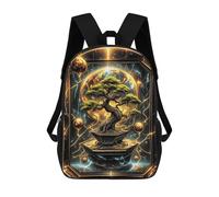 sinyumoney 3D Printed Kids School Backpack Golden Kintsugi Bonsai Children School Bag Travel Rucksacks Fashion Book Bags Large Capacity Backpack 17inch