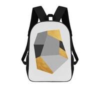 sinyumoney 3D Printed Kids School Backpack Golden Polygon I Children School Bag Travel Rucksacks Fashion Book Bags Large Capacity Backpack 17inch