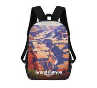 sinyumoney 3D Printed Kids School Backpack Grand Canyon National Park Illustration Children School Bag Travel Rucksacks Fashion Book Bags Large Capacity Backpack 17inch