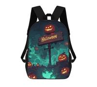 sinyumoney 3D Printed Kids School Backpack Halloween Pumpkin Patch Sign Backpacks Fashion Casual Children Backpacks Outdoor Casual Daypack Cute Travel Bags 17inch