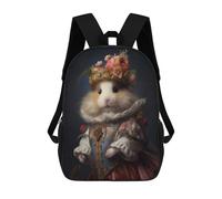 sinyumoney 3D Printed Kids School Backpack Hamster in Boho Suit Children School Bag Travel Rucksacks Fashion Book Bags Large Capacity Backpack 17inch