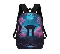 sinyumoney 3D Printed Kids School Backpack Japan Gate Night Children School Bag Travel Rucksacks Fashion Book Bags Large Capacity Backpack 17inch