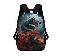 sinyumoney 3D Printed Kids School Backpack Japanese Dragon Japan Children School Bag Travel Rucksacks Fashion Book Bags Large Capacity Backpack 17inch