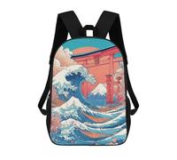 sinyumoney 3D Printed Kids School Backpack Japanese Style 8 Children School Bag Travel Rucksacks Fashion Book Bags Large Capacity Backpack 17inch