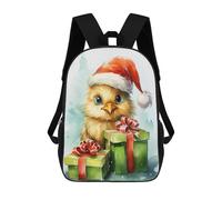 sinyumoney 3D Printed Kids School Backpack Jolly Chicken Christmas Backpacks Fashion Casual Children Backpacks Outdoor Casual Daypack Cute Travel Bags 17inch
