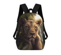 sinyumoney 3D Printed Kids School Backpack Jungle Majesty Lioness Portrait Backpacks Fashion Casual Children Backpacks Outdoor Casual Daypack Cute Travel Bags 17inch
