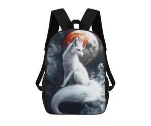sinyumoney 3D Printed Kids School Backpack Kitsune Yin Yang Moon Children School Bag Travel Rucksacks Fashion Book Bags Large Capacity Backpack 17inch