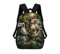 sinyumoney 3D Printed Kids School Backpack Koala Karaoke Backpacks Fashion Casual Children Backpacks Outdoor Casual Daypack Cute Travel Bags 17inch