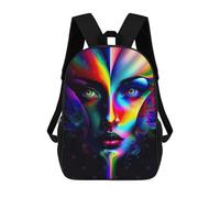 sinyumoney 3D Printed Kids School Backpack Lady Surreal 01 Children School Bag Travel Rucksacks Fashion Book Bags Large Capacity Backpack 17inch