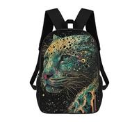 sinyumoney 3D Printed Kids School Backpack Leopard Japan Style Children School Bag Travel Rucksacks Fashion Book Bags Large Capacity Backpack 17inch
