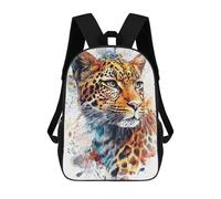 sinyumoney 3D Printed Kids School Backpack Leopard Watercolor Portrait Backpacks Fashion Casual Children Backpacks Outdoor Casual Daypack Cute Travel Bags 17inch