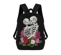sinyumoney 3D Printed Kids School Backpack Lesbian Cool Skeleton Children School Bag Travel Rucksacks Fashion Book Bags Large Capacity Backpack 17inch