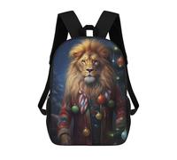 sinyumoney 3D Printed Kids School Backpack Lion Christmas Backpacks Fashion Casual Children Backpacks Outdoor Casual Daypack Cute Travel Bags 17inch