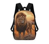 sinyumoney 3D Printed Kids School Backpack Lion Watercolor Children School Bag Travel Rucksacks Fashion Book Bags Large Capacity Backpack 17inch