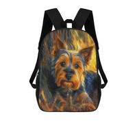 sinyumoney 3D Printed Kids School Backpack Majestic Yorkshier Terrier Backpacks Fashion Casual Children Backpacks Outdoor Casual Daypack Cute Travel Bags 17inch