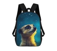 sinyumoney 3D Printed Kids School Backpack Meerkat Galaxy Children School Bag Travel Rucksacks Fashion Book Bags Large Capacity Backpack 17inch