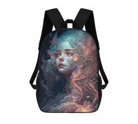 sinyumoney 3D Printed Kids School Backpack Mermaid's Enchanted Hair Backpacks Fashion Casual Children Backpacks Outdoor Casual Daypack Cute Travel Bags 17inch