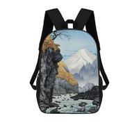 sinyumoney 3D Printed Kids School Backpack Mount Fuji Landscape Backpacks Fashion Casual Children Backpacks Outdoor Casual Daypack Cute Travel Bags 17inch
