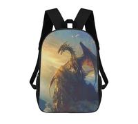 sinyumoney 3D Printed Kids School Backpack Mystical Dragon On A Cliff Backpacks Fashion Casual Children Backpacks Outdoor Casual Daypack Cute Travel Bags 17inch