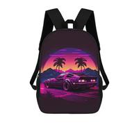 sinyumoney 3D Printed Kids School Backpack Neon Desert Drive Children School Bag Travel Rucksacks Fashion Book Bags Large Capacity Backpack 17inch