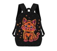 sinyumoney 3D Printed Kids School Backpack Neon Kitten Children School Bag Travel Rucksacks Fashion Book Bags Large Capacity Backpack 17inch