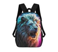sinyumoney 3D Printed Kids School Backpack Neon Lion Children School Bag Travel Rucksacks Fashion Book Bags Large Capacity Backpack 17inch